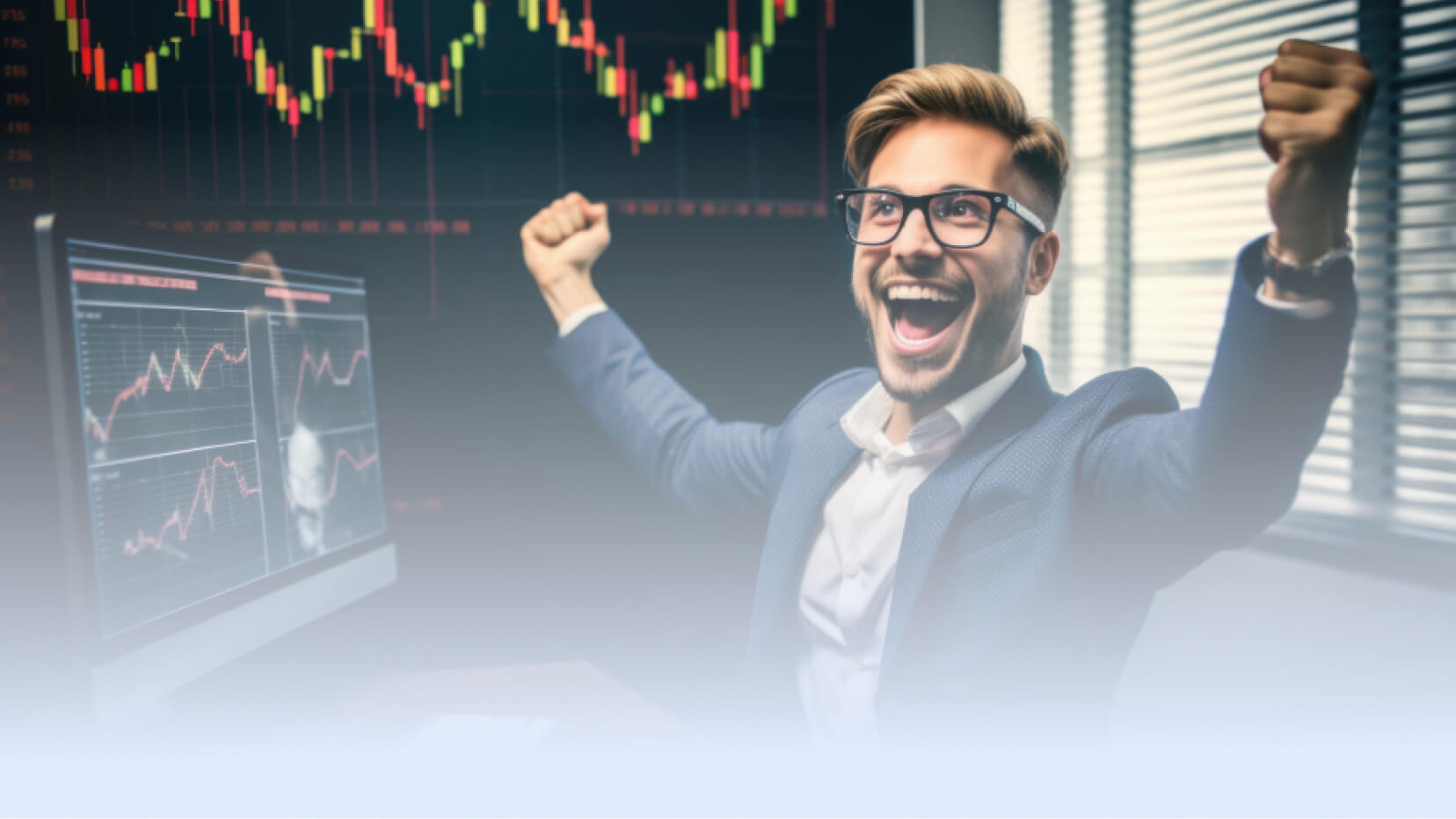 Man trading successfully