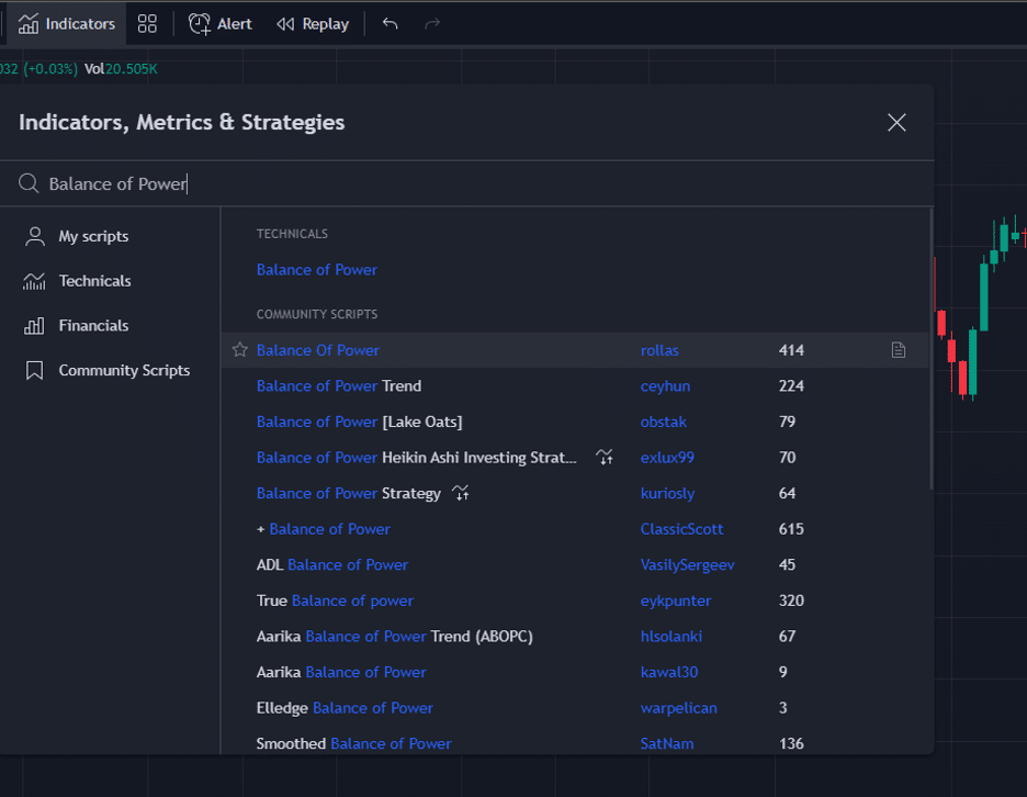 bop indicator add tradingview