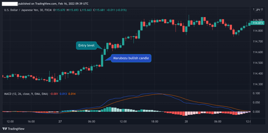 bullish marubozu chart pattern close trade