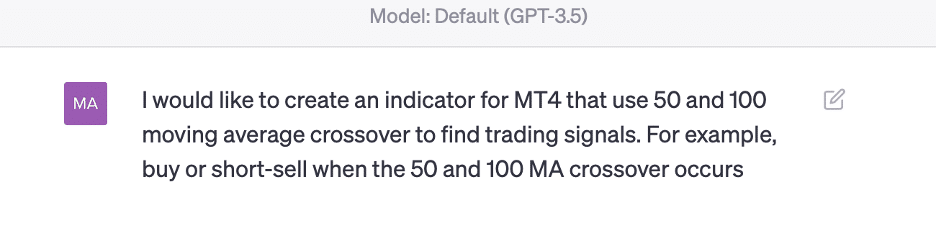 ChatGPT MetaTrader query