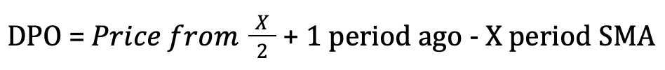 detrended price oscillator formula